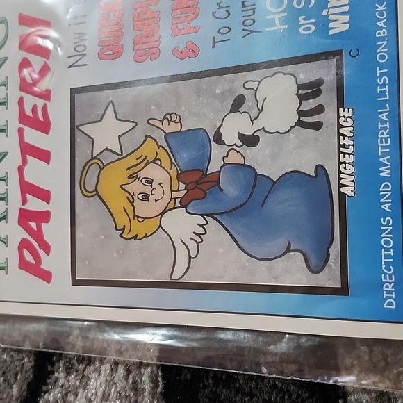 VINTAGE 1998 ANGELFACE SHEEP STAR WINDOW PAINTING PATTERN HOME BUSINESS … - Picture 9 of 11